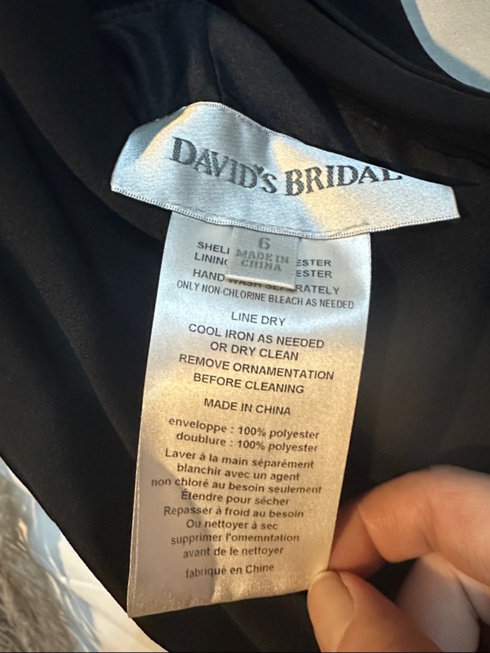 David’s Bridal Black Sleeveless V-Neck Gown with Decorative Brooch - Picture 3 of 5
